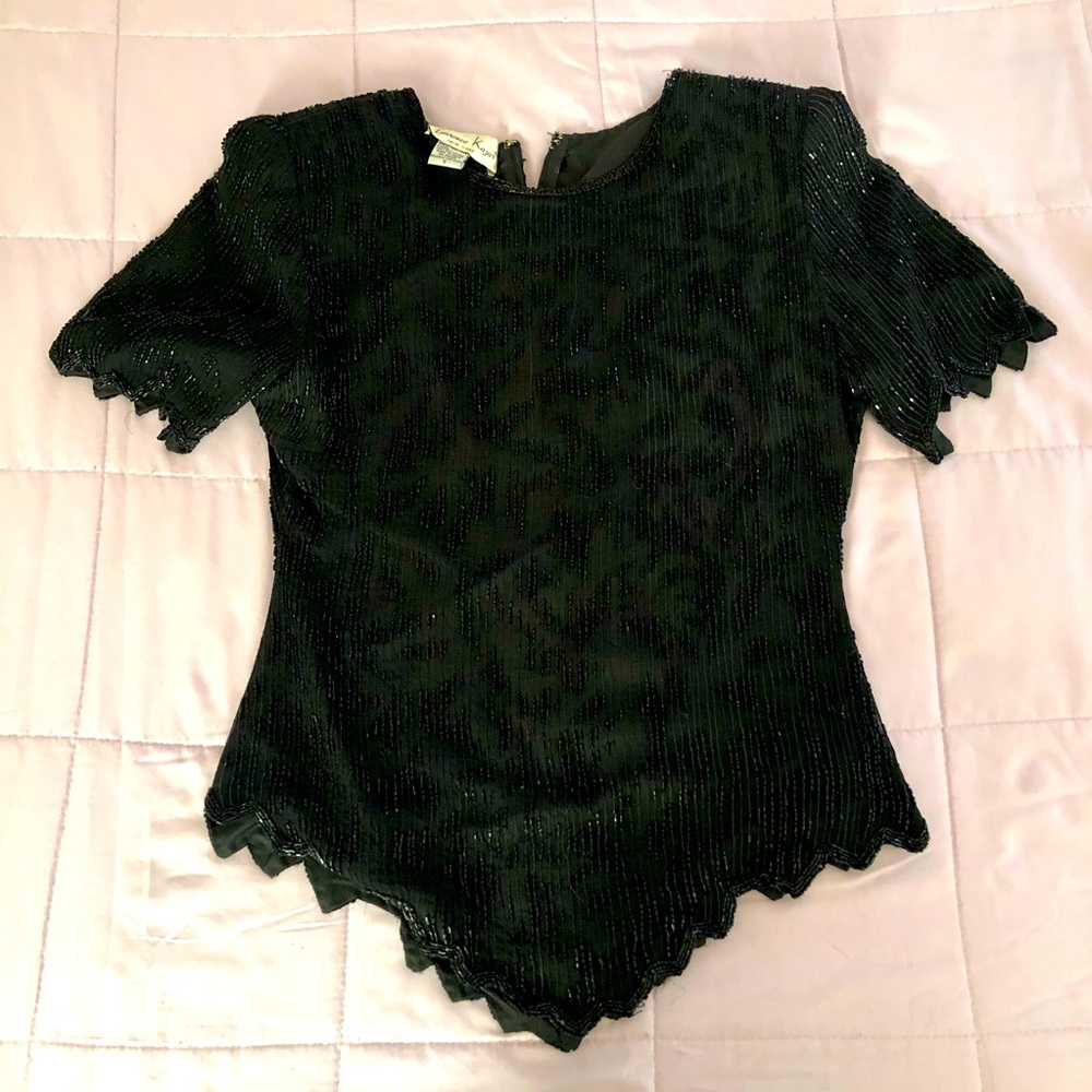 Laurence Kazar Sequin Top